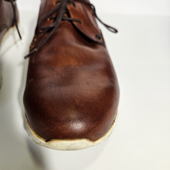 Base London Brown Leather Lace Up Cubic Derby Sneakers - Picture 6 of 13